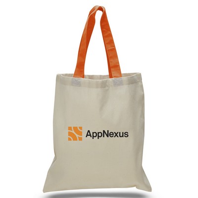 Economy 6 Oz. Cotton Tote Bag w/Contrast Handles (15"x16")