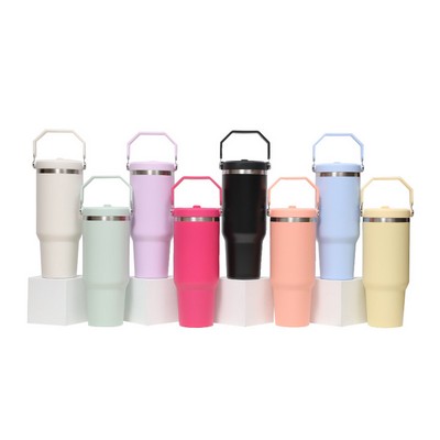 40 oz Flip Straw Insulated Tumbler with Handle